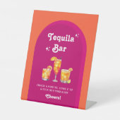 ピンク&オレンジサンセットレトロテキーラバー 台座サイン (正面)