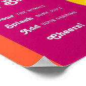 ピンク&オレンジサンセットレトロミモザバー ポスター (角)