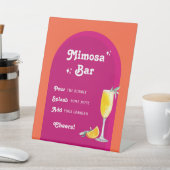ピンク&オレンジサンセットレトロミモザバー 台座サイン (インサイチュ)