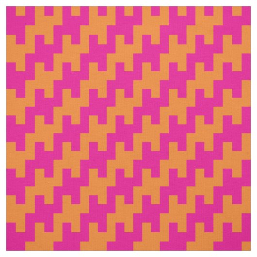 ピンク – オレンジジグザグ ファブリック (見本)