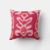 ピンク&オレンジトライバルイカット クッション (裏面)