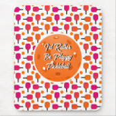 ピンク&オレンジピックボールパドルスピックボールパーティー マウスパッド (正面)