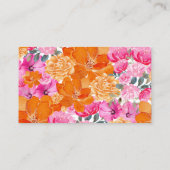 ピンク&オレンジフローラディスプレイシャワーブライダルシャワー エンクロージャーカード (裏面)