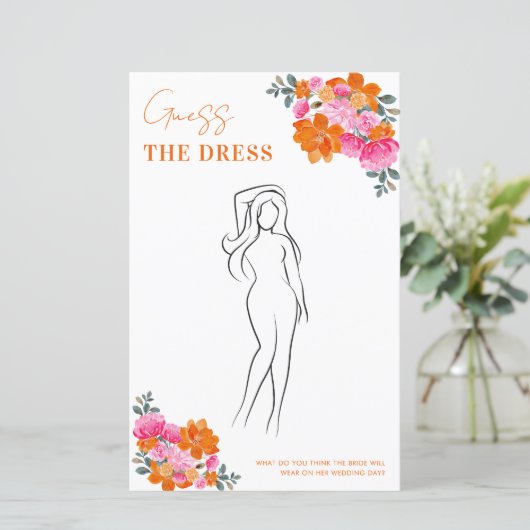 ピンク&オレンジフローラドレスシャワーゲームを推測 (スタンド正面)