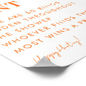 ピンク&オレンジフローラリングや輪狩りブライダルシャワー標識 ポスター (角)