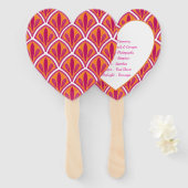 ピンク&オレンジブライトカラフル結婚式 プログラム ハンドファン (正面&裏面)