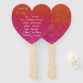 ピンク&オレンジブライトマンダラグラデーション結婚式 プログラム ハンドファン (正面&裏面)