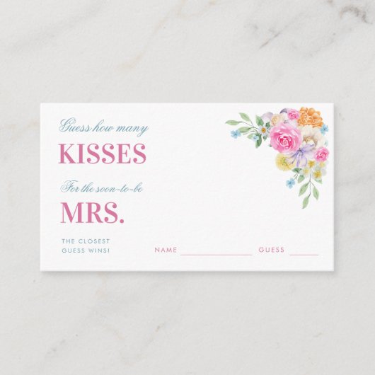 ピンク&オレンジ何個のキスブライダルシャワー エンクロージャーカード (正面)