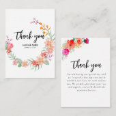 ピンク&オレンジ夏のフローラ結婚の皆様 ノートカード (正面/裏面)