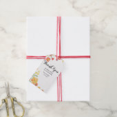 ピンク&オレンジ夏のフローラ結婚ズギフトラベル ギフトタグ (より糸付き)