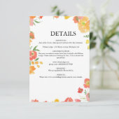 ピンク&オレンジ夏のフローラ結婚ズ エンクロージャーカード (スタンド正面)