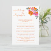 ピンク&オレンジ結婚のエチケットブライダルシャワーゲーム 招待状 (スタンド正面)