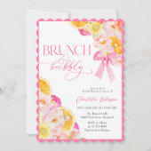 ピンク&オレンジ鮮やかフローラブライダルシャワー 招待状 (正面)
