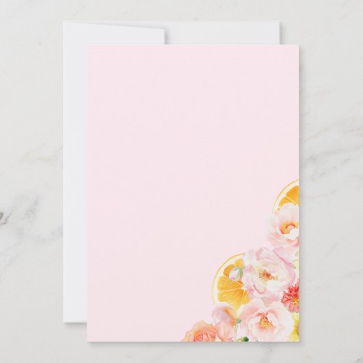 ピンク&オレンジ鮮やかフローラブライダルシャワー 招待状 (裏面)