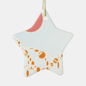 ピンク&オレンジ1276抽象芸術アート セラミックオーナメント (右)