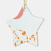 ピンク&オレンジ1276抽象芸術アート セラミックオーナメント (左)