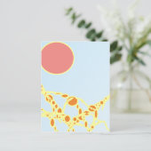 ピンク&オレンジ1276抽象芸術アート ポストカード (スタンド正面)