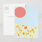 ピンク&オレンジ1276抽象芸術アート ポストカード (正面/裏面)