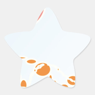 ピンク&オレンジ1276抽象芸術アート 星シール
