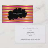 ピンク、オレンジ、およびフェイク金ゴールドメタリックプロフェッショナル 名刺 (正面/裏面)