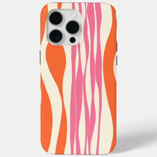 ピンク、オレンジ、クリームのエブ・アンド・フロー Case-Mate iPhoneケース (裏面)