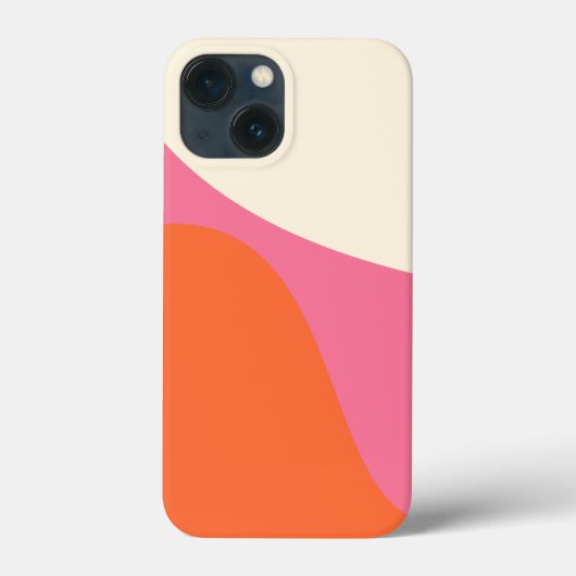 ピンク、オレンジ、クリームのシンプルウェーブ4 Case-Mate iPhoneケース (裏面)