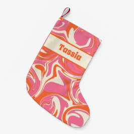 ピンク、オレンジ、クリーム色に塗りつぶす スモールクリスマスストッキング