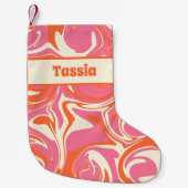ピンク、オレンジ、クリーム色に塗りつぶす スモールクリスマスストッキング (正面)