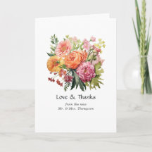 ピンク オレンジ グリーンのフラワーモチーフ ウェディング