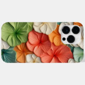 ピンク オレンジ グリーン ホワイト 3Dルック ベゴニアの花 Case-Mate iPhoneケース (裏面 (横))