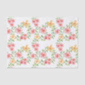ピンク オレンジ グリーン ワイルドフラワー 水彩画 薄葉紙 (正面)
