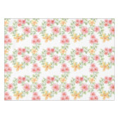ピンク オレンジ グリーン 水彩画 野の花 テーブルクロス (正面(横))