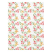 ピンク オレンジ グリーン 水彩画 野の花 テーブルクロス (正面)