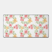 ピンク オレンジ グリーン 水彩画 野の花 デスクマット (正面)