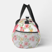 ピンク オレンジ グリーン 水彩画 野の花 モノグラム ダッフルバッグ (右)