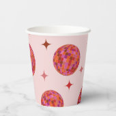 ピンク オレンジ グルービー ラスト ディスコ ハッピーウェディング     紙コップ (裏面)