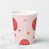 ピンク オレンジ グルービー ラスト ディスコ ハッピーウェディング     紙コップ (右)