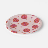 ピンク オレンジ グルービー ラスト ディスコ ハッピーエンドパーティ ペーパープレート (アングル)