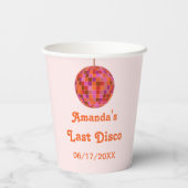 ピンク オレンジ グルービー ラスト ディスコ バチェロレッテ 紙コップ (裏面)