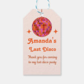 ピンク オレンジ グルーヴィー ラスト ディスコ ハッチェロレッテ ギフトタグ (裏面)