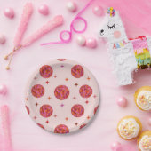 ピンク オレンジ グルーヴィー ラスト ディスコ ハッピーエンドパーティー ペーパープレート (パーティー)