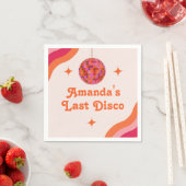 ピンク オレンジ グルーヴィー ラスト ディスコ バチェロレッテ スタンダードカクテルナプキン (インサイチュ)