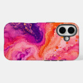 ピンク オレンジ パープル 大理石模様 Case-Mate iPhoneケース (裏面 (横))