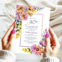 ピンク オレンジ フラワリー サプライズ 40歳 バースデーパーティー