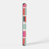 ピンク オレンジ ブルー 幾何学模様 iPhone 15ケース (右側面)