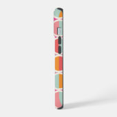 ピンク オレンジ ブルー 幾何学模様 iPhone 15ケース (左側面)