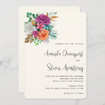 ピンク、オレンジ、ホワイトローズフローラブーケ結婚ス