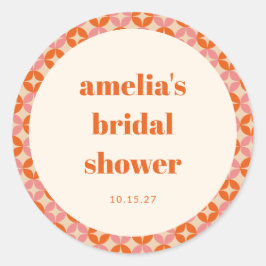 ピンク オレンジ ミッドセンチュリー モダン オーダーメイド ブライズシャワー ラウンドシール