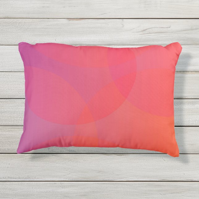 ピンク、オレンジ、モダンで、シンプルで、クールで、粋な芸術 アウトドアクッション (裏面)