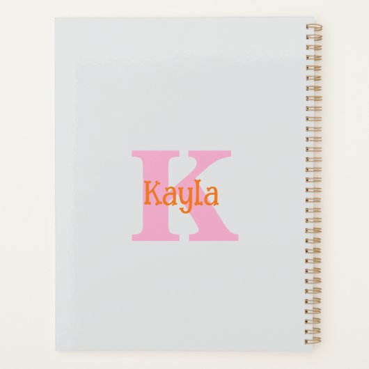 ピンク オレンジ ライトグレー グレイ ブライダルシャワー ウェディング プランナー手帳 (裏面)